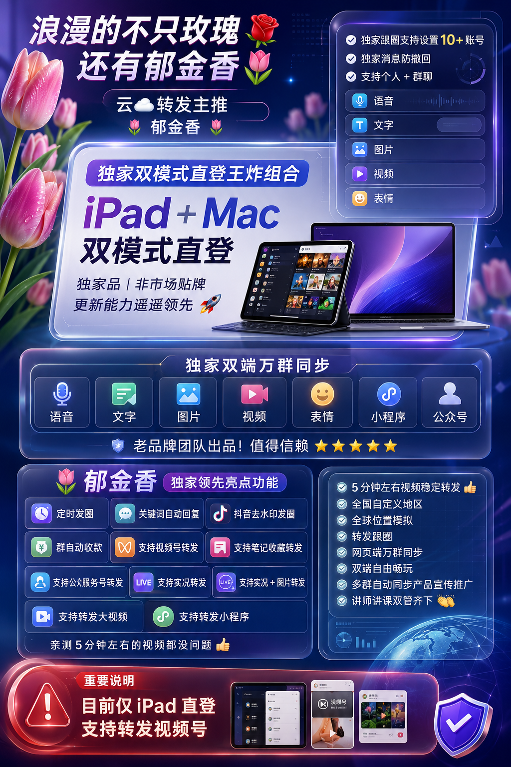 浪漫的不只玫瑰🌹还有郁金香🌷 云☁️转发主推🌷郁金香🌷 独家双模式直登王炸组合 iPad➕Mac双模式直登